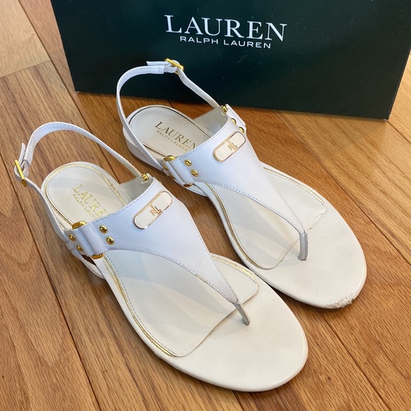 Ralph Lauren Shoes - 👚 4/$25 - Women’s Ralph Lauren white leather sandals size 8B